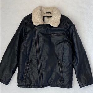 Zara Boys Sherpa Faux Leather Jacket